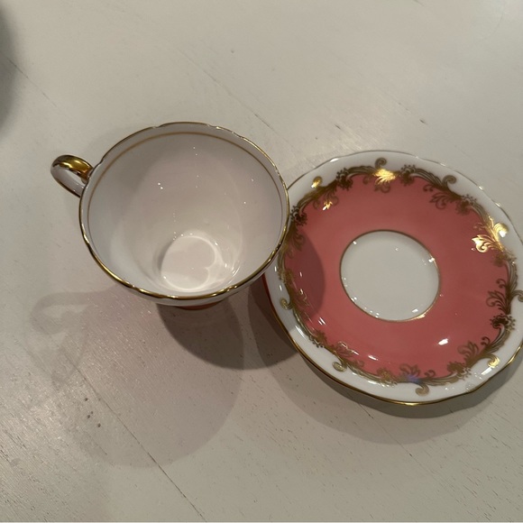 AYNSLEY Authentic Bone Vintage Tea Cup and Saucer Set Antique Pink Gold & White - Picture 2 of 10
